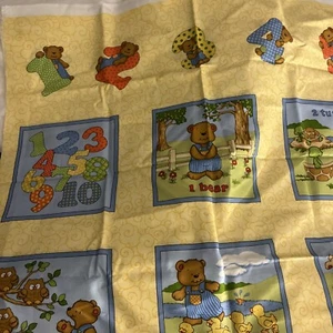 1 adorabile pannello in tessuto da cucire trapunte artigianato cotone "Little Bear Counts" - Foto 1 di 6