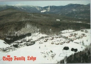 Aerial View Trapp Family Lodge Stowe VT in Winter Continental Chrome Postcard - Picture 1 of 2