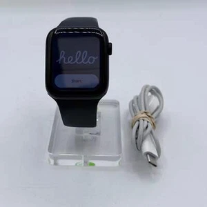 GPS Only Apple Watch SE 2nd Gen 44MM Black Aluminum Black Sport Band MXEK3LL/A - Zdjęcie 1 z 7