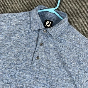 FootJoy Polo Shirt Mens Medium Blue Short Sleeve Casual Golf Outdoor Lightweight - Picture 1 of 11