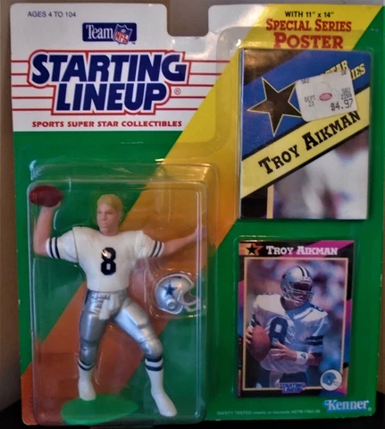 VINTAGE 1992 Dallas Cowboys Troy Aikman STARTING LINEUP Figure *NIP*  *NOS* Cover