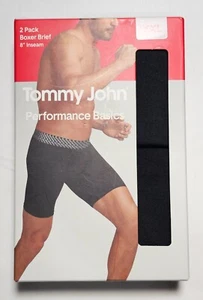 Calzoncillo boxer Tommy John Performance Basics 8 pulgadas - XXL - negro/negro - paquete de 2 - Imagen 1 de 3