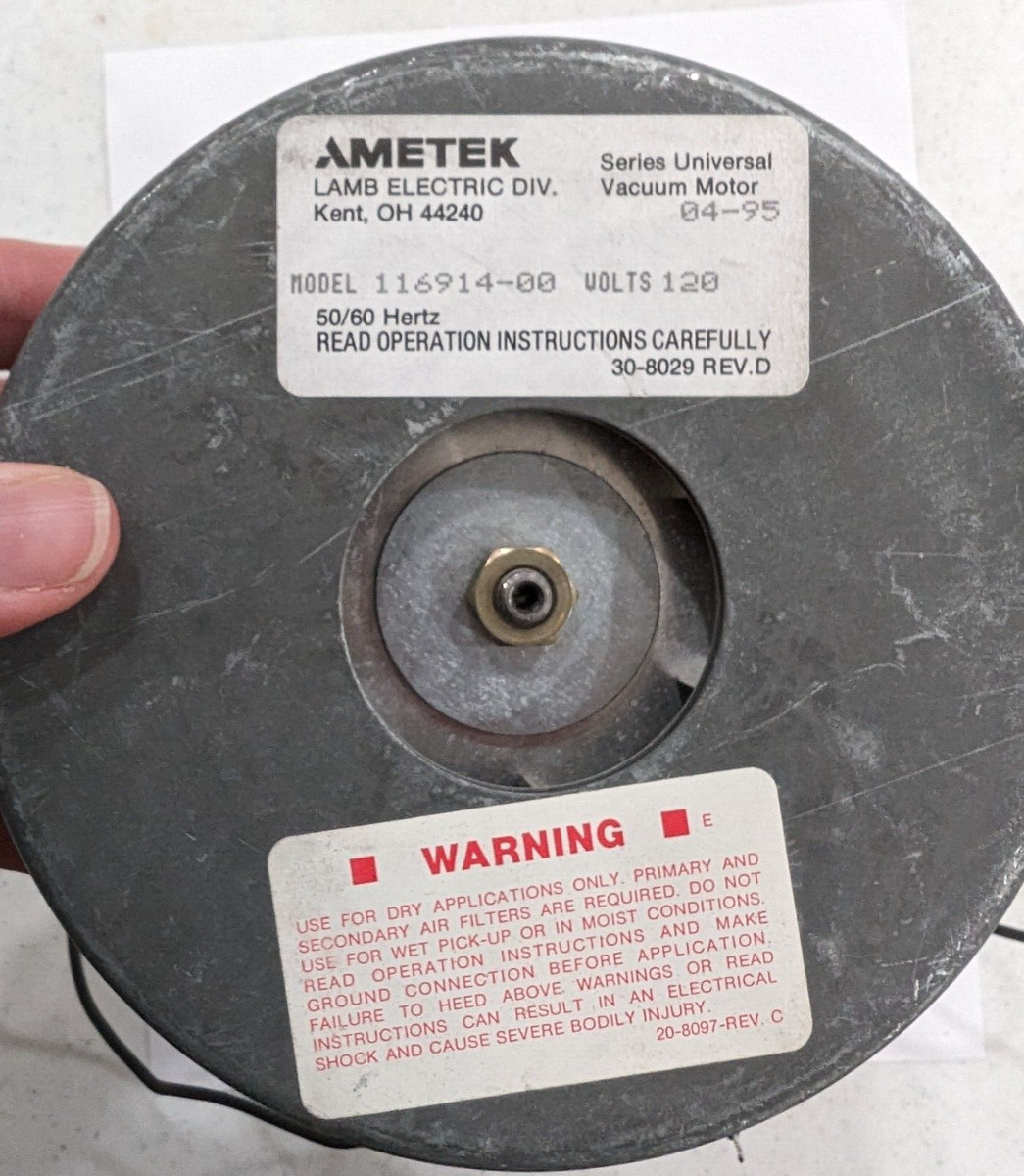 Universal Vacuum Motor 119400-00 - 120V AC/DC, Thru-Flow, 112 CFM