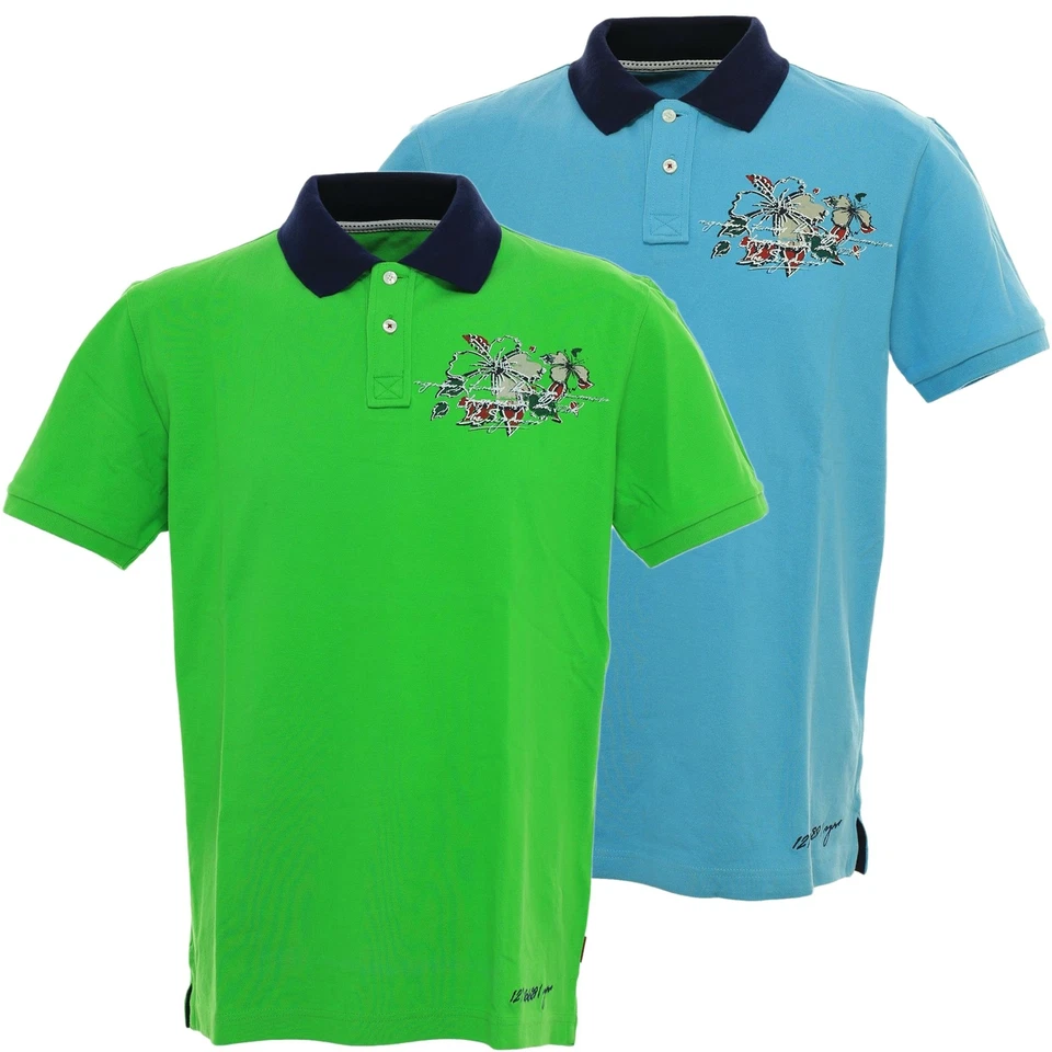 Signum Camisa Polo Camiseta Hombre Manga Corta Algodón Piqué Azul Verde Talla M - Imagen 1 de 1