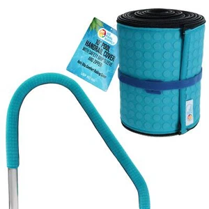 10ft Pool Handrail Cover with Safety Grip Sleeve & Zipper - Teal Blue Neoprene - Picture 1 of 5