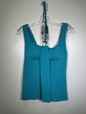 Camiseta sin mangas halter IZ Byer California de colección para mujer M verde azulado cadena con cuentas Y2K Foto 1 de 4