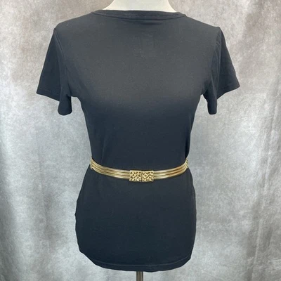 Vintage 90s St. John Gold Tone Metal Stretch Belt Iconic Snake Chain Ornate - Image 1 of 4