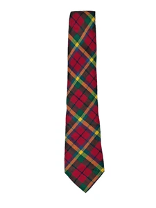 "Corbata vintage de algodón Madras a cuadros roja de los 90 hecha en EE. UU. 4""" - Imagen 1 de 5