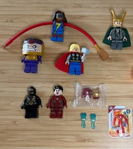 LEGO Marvel Minifigure LOT Iron Man Mark 50 Modok Loki Thor Kamala Khan + BONUS! - Picture 1 of 13
