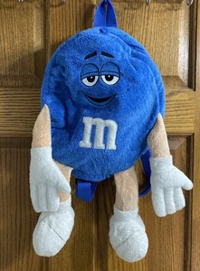 M&M's World blau Plüsch M&M Rucksack Tasche Handtasche klein verstellbare Träger Reißverschluss - Bild 1 von 8