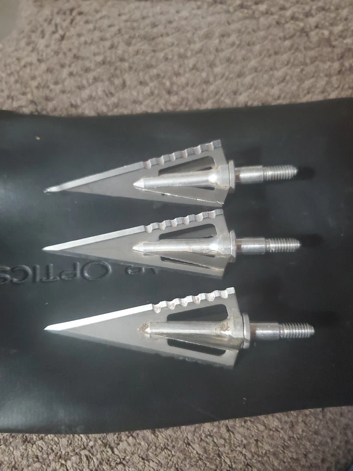 3 puntas de flecha de caza de puntas anchas Foto 1 de 1