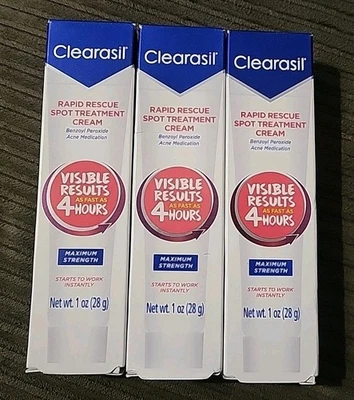 (3) Clearasil Rapid Rescue Spot Treatment Cream 1oz ~EXP: 7/26 - Image 1 of 4