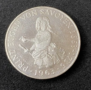 1963 Austria 25 Schilling 0.8000 Silver ASW 0.3344 Oz Free Shipping - Picture 1 of 2