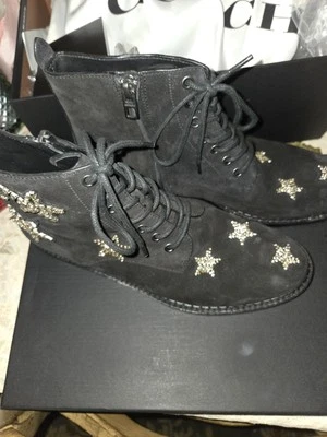 Womens Coach Combat Style Lace Up Boot With Crystal Stars 9 - Image 1 of 4