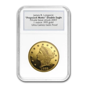 1 oz Gold Proof Round - 1865 Proposed Motto Double Eagle UCAM NGC - Picture 1 of 3