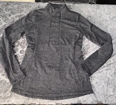 Kyodan Equinox 1/4 Zip Double Brushed Jacquard Sweater Black Dark Gray - Size M - Image 1 of 4