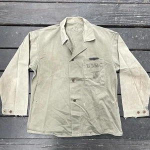 RARE Single Pocket 1940s WWII USMC P-41 HBT Herringbone Marines Jacket Chest 44! - Picture 1 of 11