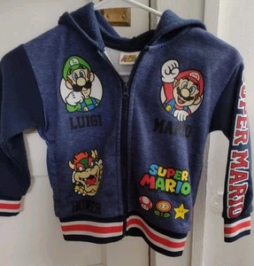 Nintendo Super Mario Luigi Bowser Kids Hoodie Size 4 Great Condition - Picture 1 of 3