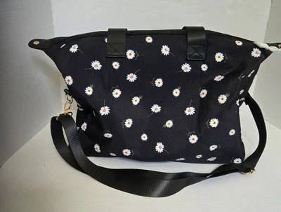 Alice + Olivia Daisy Black Floral Print Weekender Duffel Bag NWT - Image 1 of 4
