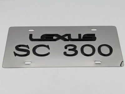 Placa de identificação Lexus SC 300 3D espelho cromado aço inoxidável placa de licença - Imagem 1 de 3