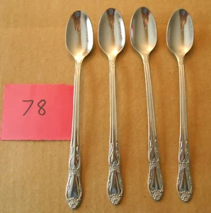 Lote de 4 cucharas de té helado de acero inoxidable Oneida Rogers Co. Fenway/Day Dream R78 - Imagen 1 de 3