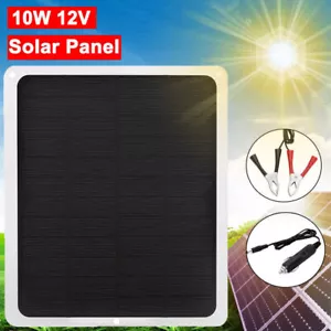 Solar Panel 10W 12V Trickle Battery Charger Kit Maintainer Boat RV Car Vehicle - Picture 1 of 10