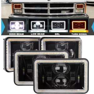 4x 4x6" LED Headlights Hi/Lo Sealed DRL Turn Signal For Dodge Dakota 1987-1992 - Picture 1 of 12