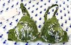NEW! M&S Rosie Marks & Spencer green-mix floral silk and lace padded plunge bra