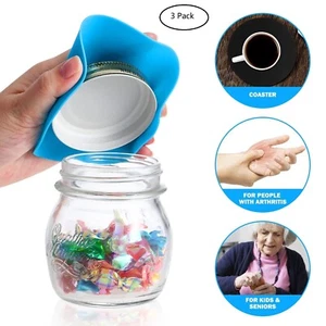 3-Pack Silicone Jar Opener Gripper Pads – Heat Resistant, Non-Slip, Multi-Use - Picture 1 of 10