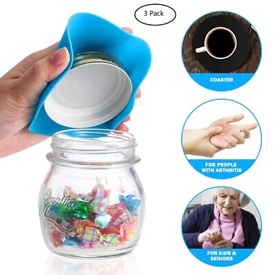 3-Pack Silicone Jar Opener Gripper Pads – Heat Resistant, Non-Slip, Multi-Use - Image 1 of 4