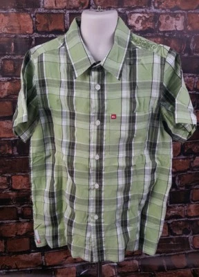 Quiksilver Surf Wear Short Sleeve Shirt Youth Boy Size S Summer Surfer Plaid  - Image 1 of 4