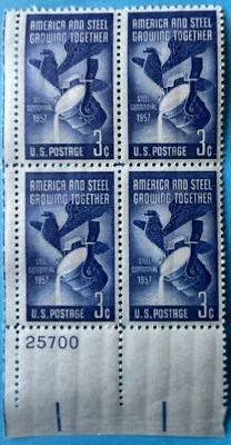 1957 US 3¢ Block Of 4 Stamps American Institute Of Architects #1089 MNH VF - Image 1 of 3