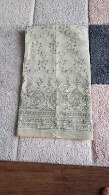 4pc Unstitched Embroidered Cotton Silk Paper Silk Suit - Image 1 of 4