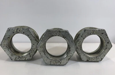3" X 2" Tupy Brazil IRON PIPE FITTING REDUCING BUSHING NPT HEX HEAD ~ Set of 3 - Image 1 of 4