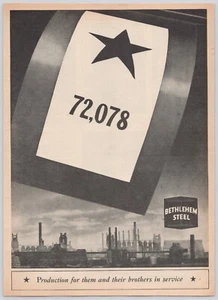 Bandiera di servizio Betlemme acciaio 72078 omaggio seconda guerra mondiale stampa pubblicità 1944 - Foto 1 di 5