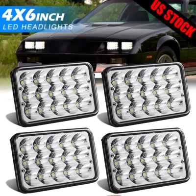 4 PIEZAS 4x6" Faros LED Hi-Lo aptos para Chevrolet Camaro Iroc-Z Z28 82-92 T7500 Foto 1 de 4