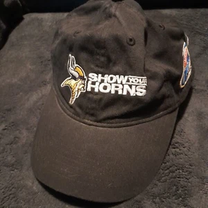 Minnesota Vikings Show Your Horns NFL Football Black Strapback Hat Cap - Picture 1 of 5