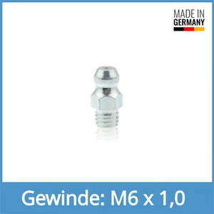 DIN 71412 A (H1) M6 x 1,0 Stahl verzinkt Kegelschmiernippel Schmiernippel - Picture 1 of 1