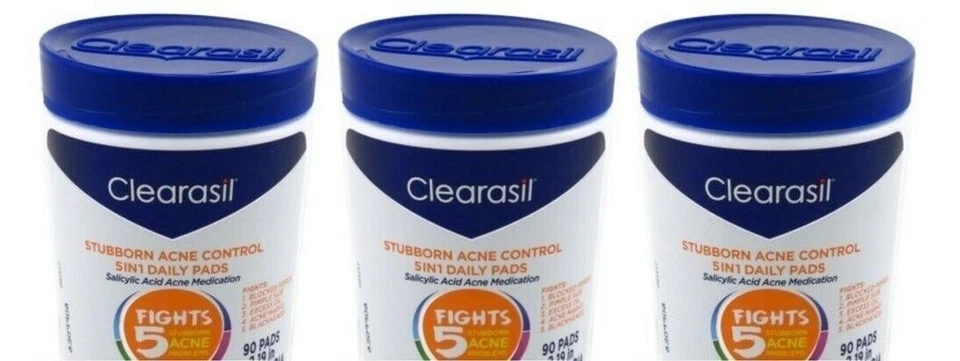 BL Clearasil Ultra 5 合 1 垫 90 个罐 - * * 三包 * * — 第 1/1 张图片