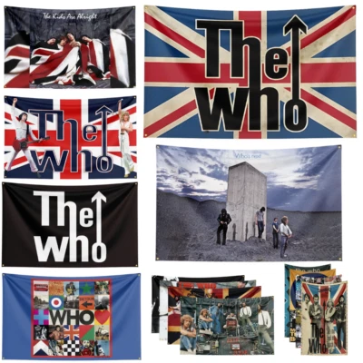 The Who Heavy Metal Banda de Rock Bandera Tapiz Poliéster + Ojales de Latón Foto 1 de 4