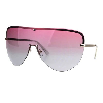 Women Mens Sunglasses Oversized Huge Owen Big Shield Mask Half Face Large Mirror - Image 1 of 4