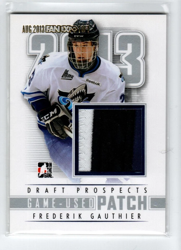 2013-14 ITG Heroes and Prospects Patches Silver #M02 Frederik Gauthier *#/10 - Image 1 of 1