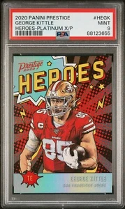 2020 Prestige George Kittle Heroes Platino/10 San Francisco 49ers #HEGK PSA 9 - Foto 1 di 2