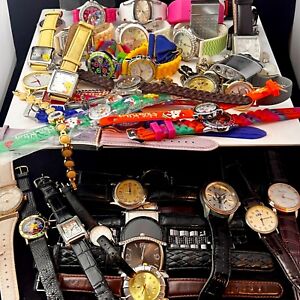 Mens Womens Watch and Accessory Lot Vintage Lighters Earrings Untested As Is Sal