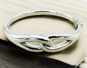 Infinity 925 Sterling Silber Armreif -6,5" leichtes ineinandergreifendes Armband 1257 - Bild 1 von 4