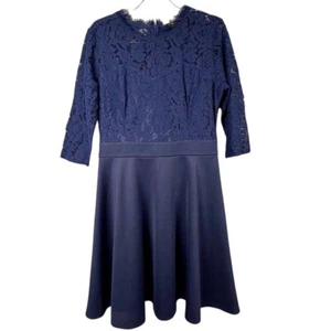 MissMay Retro Gorgeous City Women's Blue Lace A-Line Dress Size L Party Cocktail - Picture 1 of 12