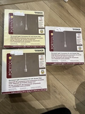 3 PORTFOLIO Recessed Light Conversion Kit/Shade Fitter - Brushed Nickel - New - Image 1 of 4