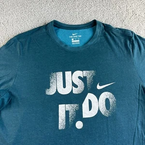 NEW Nike T Shirt Mens Extra Large Blue Graphic Dri-Fit The Nike Tee JUST DO IT - Picture 1 of 10