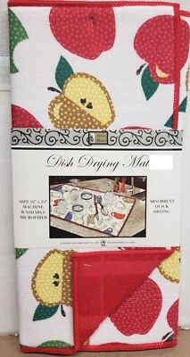 Kitchen Microfiber Quick Drying Mat, (16" x 24") COLORFUL APPLES # 1, red by BH Foto 1 de 4