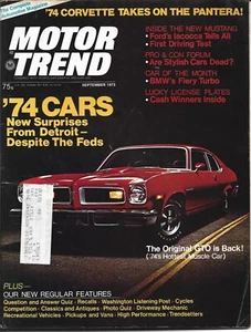 73 settembre 1973 numero rivista Motor Trend - Foto 1 di 2